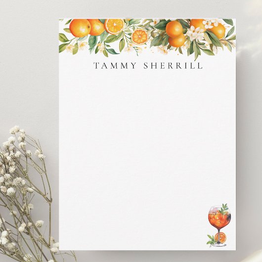 Carte De Correspondance Aperol Spritz Orange Botanique Personnalisable