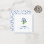 Carte De Correspondance Appels d'aquarelle personnalisés Hydrangea (Devant/Arrière en situation)