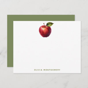 Carte De Correspondance Apple rouge et vert enseignant personnel