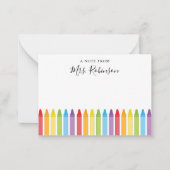 Carte De Correspondance Appréciation de l'enseignant Rainbow Crayon (Devant)