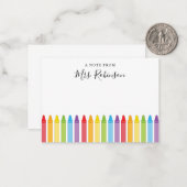 Carte De Correspondance Appréciation de l'enseignant Rainbow Crayon (Devant/Arrière en situation)