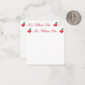 Carte De Correspondance appréciation des enseignants personnalisées coeurs (Devant/Arrière en situation)