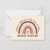 Carte De Correspondance Appréciation des travailleurs sociaux Boho Rainbow (Devant)