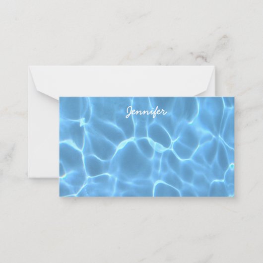 Carte De Correspondance Aqua Blue Piscine Couleurs douces Photo (Devant)