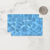 Carte De Correspondance Aqua Blue Piscine Couleurs douces Photo (Devant/Arrière en situation)