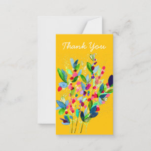 Carte De Correspondance Aquarelle Abstraite colorée fleurie