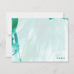 Carte De Correspondance Aquarelle Abstraite en Turquoise