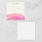 Carte De Correspondance Aquarelle Abstraite rose moderne Merci note (Devant / Derrière)