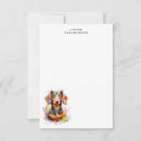 Aquarelle amusante Dachshund Merci personnalisé