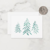 Carte De Correspondance Aquarelle Arbres Persistants Pinceaux  (Devant/Arrière en situation)