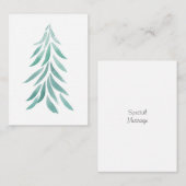 Carte De Correspondance Aquarelle Arbres Persistants Pinceaux 2  (Devant / Derrière)