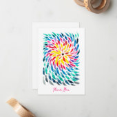 Carte De Correspondance Aquarelle arc-en-ciel spirale abstraite (Devant/Arrière en situation)