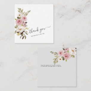 Carte De Correspondance Aquarelle ArtsApp Dusty rose Roses Merci