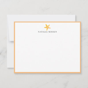Carte De Correspondance Aquarelle Beach Starfish