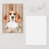 Carte De Correspondance Aquarelle Beagle & Fleurs (Devant / Derrière)