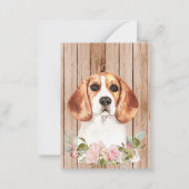Carte De Correspondance Aquarelle Beagle & Fleurs (Devant)