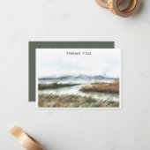 Carte De Correspondance Aquarelle Big Sky Mountains Sympathy Merci (Devant/Arrière en situation)