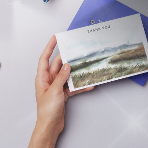 Carte De Correspondance Aquarelle Big Sky Mountains Sympathy Merci