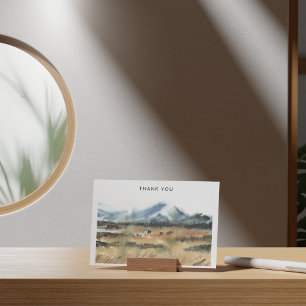 Carte De Correspondance Aquarelle Big Sky Pays Sympathie Merci