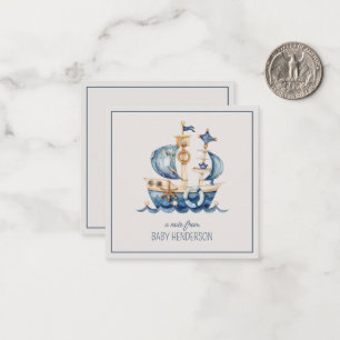 Carte De Correspondance Aquarelle bleu marine Livraison personnalisée