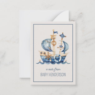 Carte De Correspondance Aquarelle bleu marine Livraison personnalisée