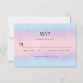Carte De Correspondance Aquarelle bleu rose minimum RSVP (Devant)
