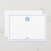 Carte De Correspondance Aquarelle bleue (Devant / Derrière)