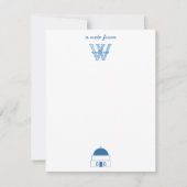 Carte De Correspondance Aquarelle bleue et blanche Santorin Grèce (Devant)