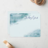 Carte De Correspondance Aquarelle bleue Icy Froid (Devant/Arrière en situation)