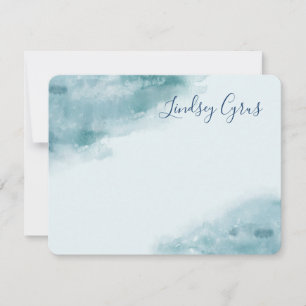Carte De Correspondance Aquarelle bleue Icy Froid