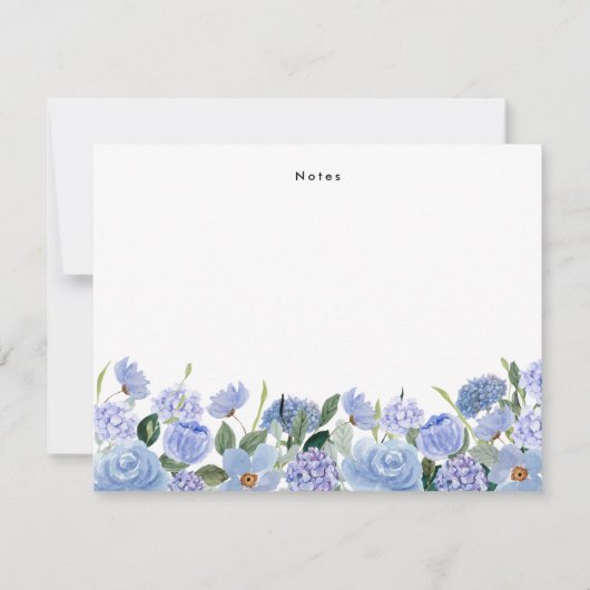 Carte De Correspondance Aquarelle Blue Hydrangeas Personnalisé (Devant)