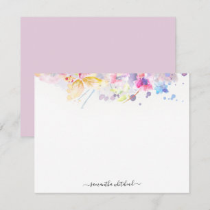 Carte De Correspondance Aquarelle botanique élégante florale Pastel