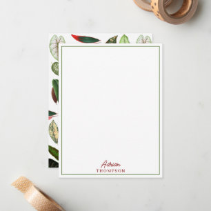Carte De Correspondance Aquarelle botanique Vintage verdure Feuilles