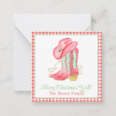 Carte De Correspondance Aquarelle Botte de Noël Monogramme Crest Photo (Devant)