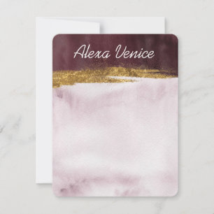 Carte De Correspondance Aquarelle Bourgogne avec or