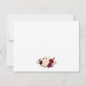 Carte De Correspondance Aquarelle Bourgogne Floral Personnalisé (Dos)