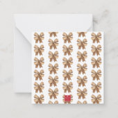 Carte De Correspondance Aquarelle Bow Burlap Naturel (Dos)