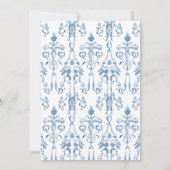 Carte De Correspondance Aquarelle Bow & Damask Nom personnalisé (Dos)