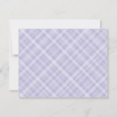 Carte De Correspondance Aquarelle Bow Preppy Lavender Purple Plaid Baby (Dos)