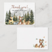 Carte De Correspondance Aquarelle Boy Adventure Commence Merci (Devant / Derrière)