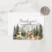 Carte De Correspondance Aquarelle Boy Adventure Commence Merci (Devant/Arrière en situation)