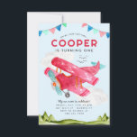 Carte De Correspondance Aquarelle Budget Sky Red Kids Avion Anniversaire<br><div class="desc">Cute Watercolor Aviation Sky Red Avion Anniversaire de enfant Invitation</div>