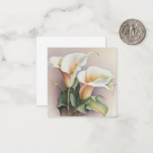 Carte De Correspondance Aquarelle calla (Devant/Arrière en situation)