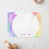 Carte De Correspondance Aquarelle calligraphie Monogramme Personnalisé (Devant/Arrière en situation)