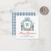 Carte De Correspondance Aquarelle Casse-monogramme Noël (Devant/Arrière en situation)