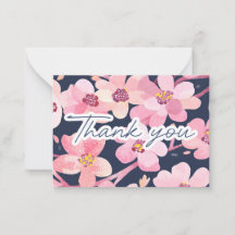 Aquarelle Cerisier Fleur Gratitude Merci Note
