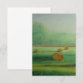 Carte De Correspondance Aquarelle Champs de foin vert (Devant / Derrière)