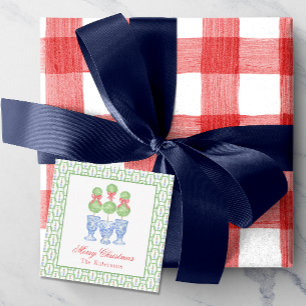 Carte De Correspondance Aquarelle Chinoiserie Christmas Bow Topift Cadeau