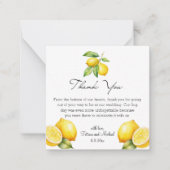 Carte De Correspondance aquarelle citrons limoncello mariage merci (Devant)