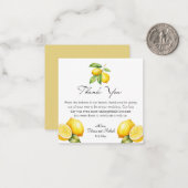 Carte De Correspondance aquarelle citrons limoncello mariage merci (Devant/Arrière en situation)